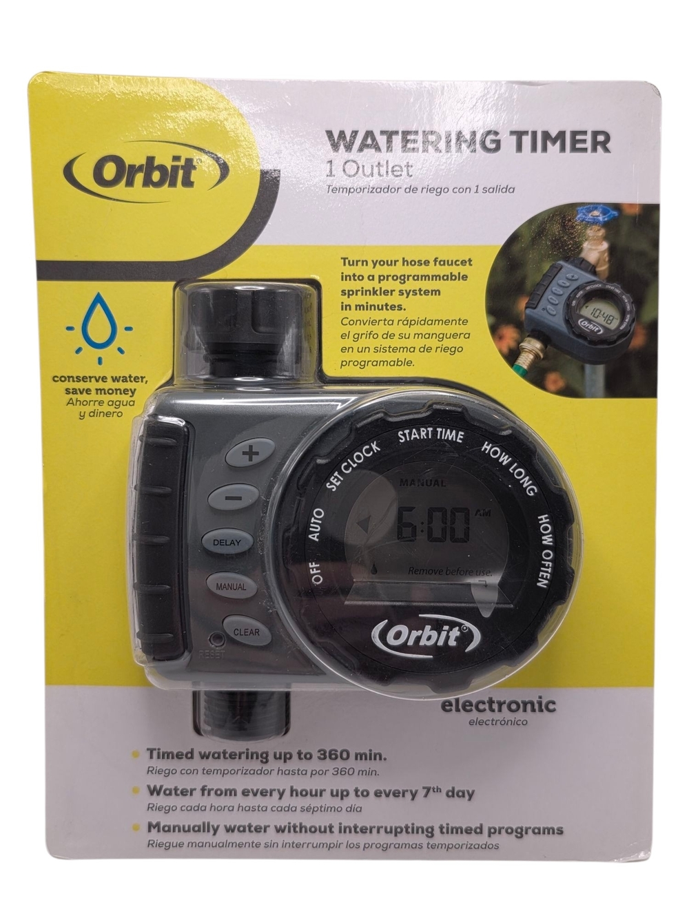 Orbit Hose Faucet Watering Timer 1 Outlet (24600) New
